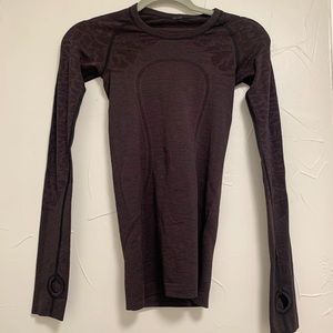Maroon Lululemon Swiftly Shirt Long Sleeve Size 2
